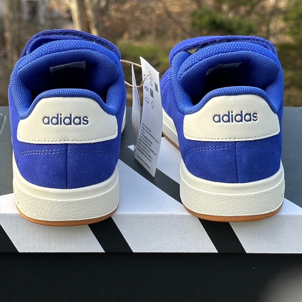 Adidas Grand Court Little Kids Sneakers 11K 12K Blue White Gum Youth GS NEW - Picture 5 of 10